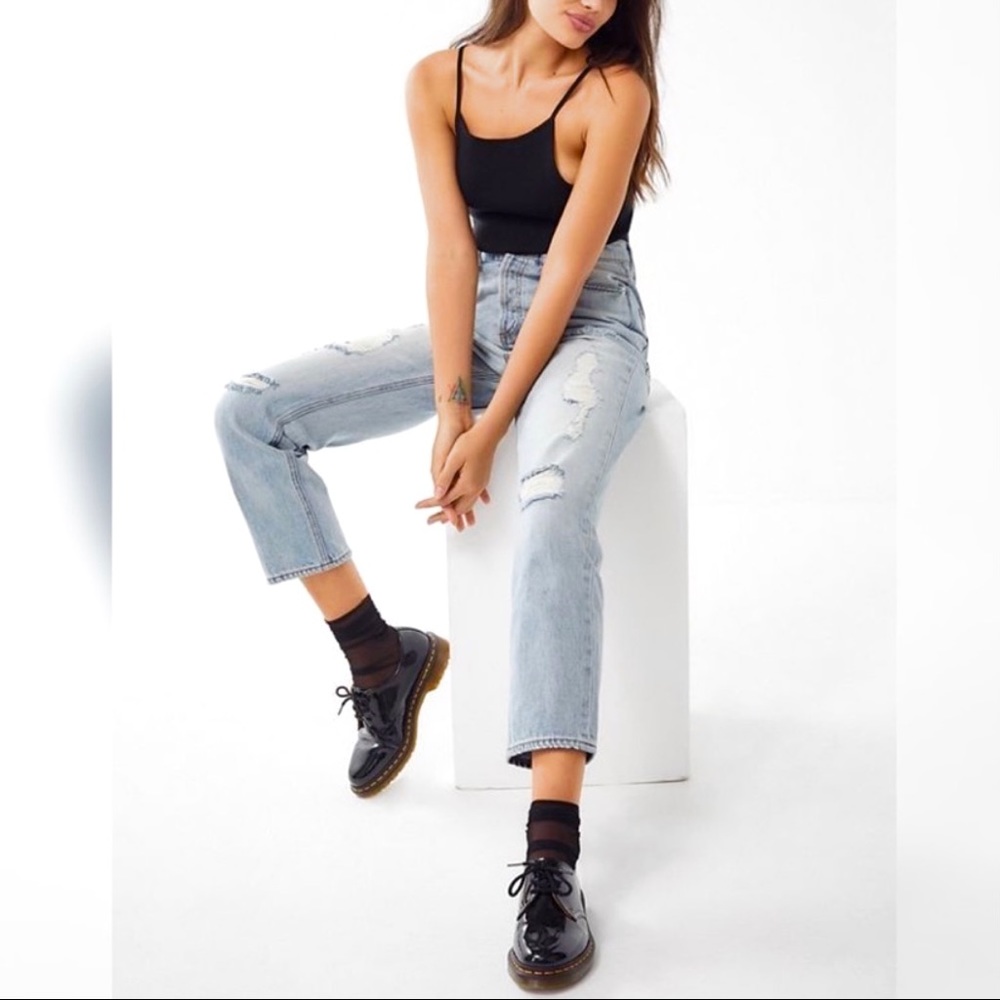BDG High Rise Distressed Mom Jeans